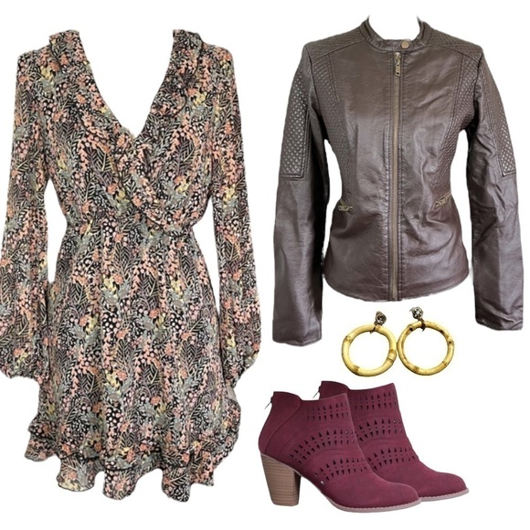 Top Shop Fall Floral Print Ruffle Accent Fit and Flare Dress sz 4 - Picture 12 of 14